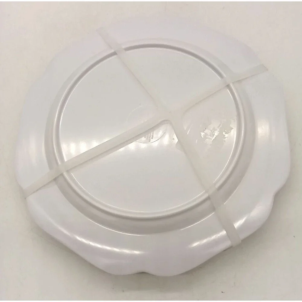 Shabby Chic Set of 4 Black Bow Melamine Salad Plates NWT